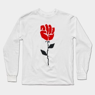 Black Lives Matter Red Flower Long Sleeve T-Shirt